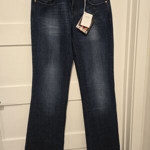 Fiorucci NWT Dark Blue Flare Jeans Y2K Euro